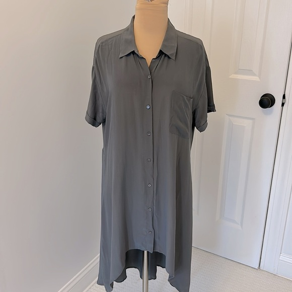 Eileen Fisher Silk Crepe De Chine Tunic Dress - Picture 2 of 7
